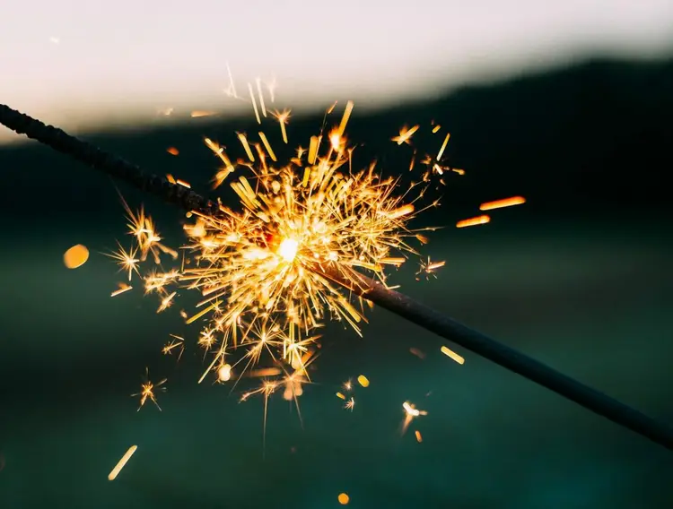Lit sparkler (bokeh effect)