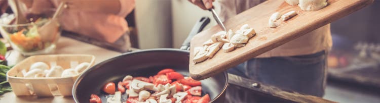 Image of cooking vegetarian pasta sauce
